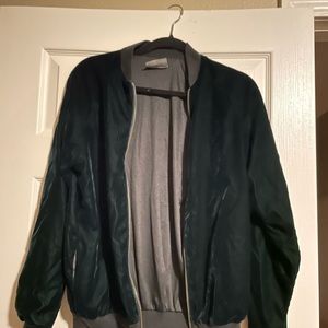 ASOS Reclaimed Vintage Green Velvet Bomber Jacket
